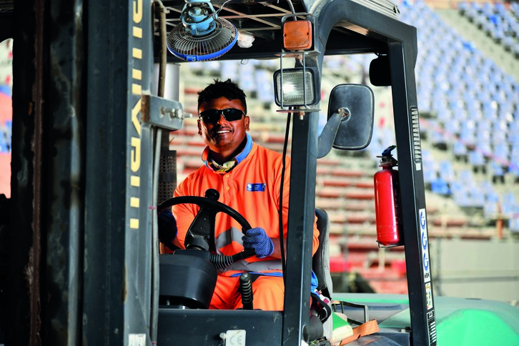 Workers at FIFA World Cup Qatar 2022 site