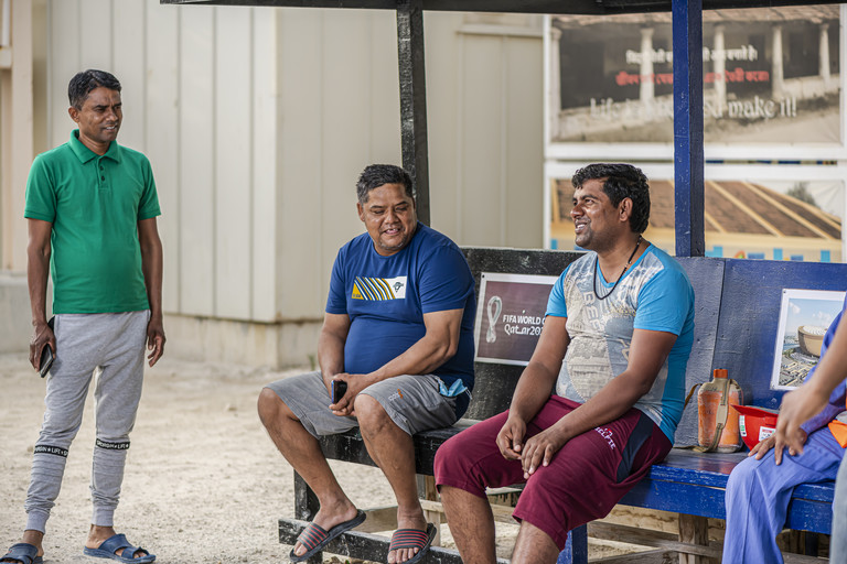 Workers at an accommodation site near Lusail Stadium – FIFA World Cup Qatar 2022™