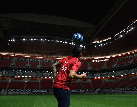 Tim Cahill at a Qatar 2022 stadium